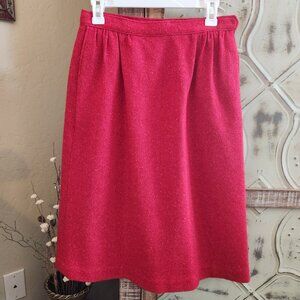 Vintage Pendleton Red Pleated Boucle Wool Skirt | Small